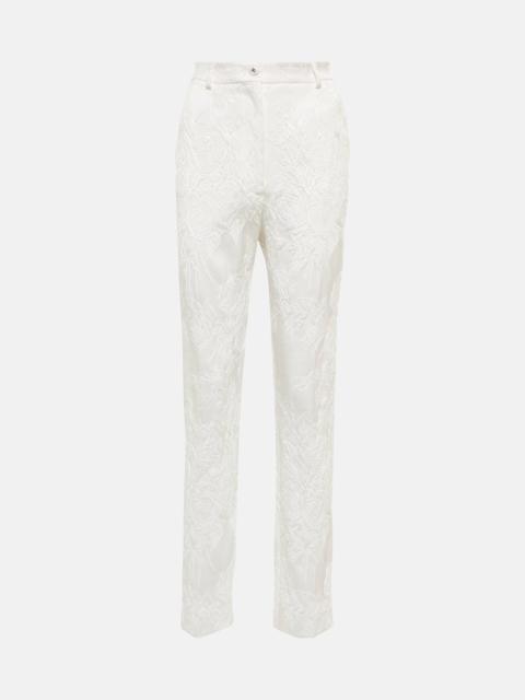 High-rise floral pants