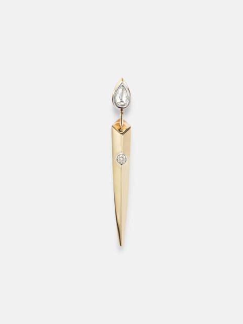 14kt gold single earring with diamonds