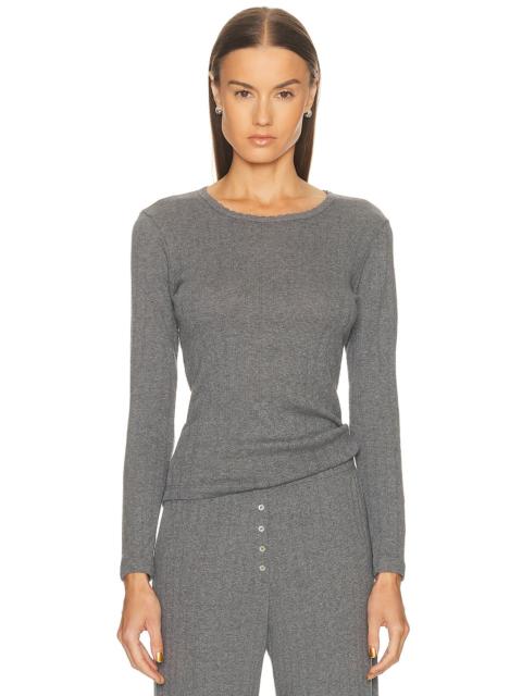 Pointelle Slim Fit Long Sleeve Top