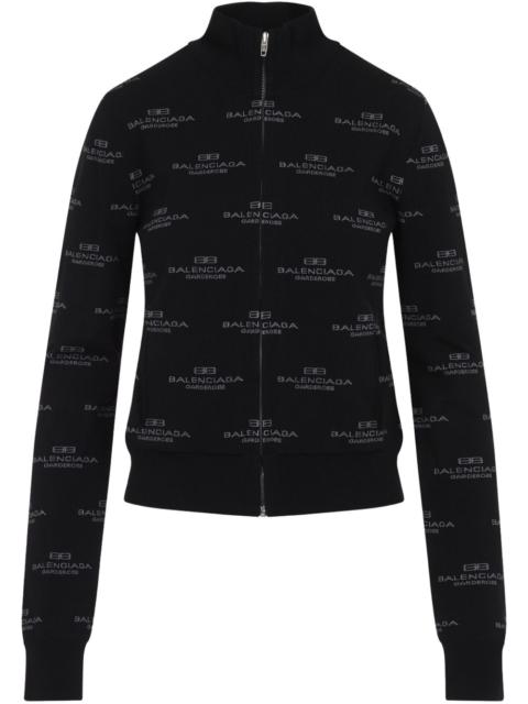 logo-jacquard cardigan