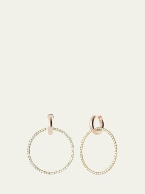 18K Mixed-Gold Casseus Hoop Earrings with Diamonds