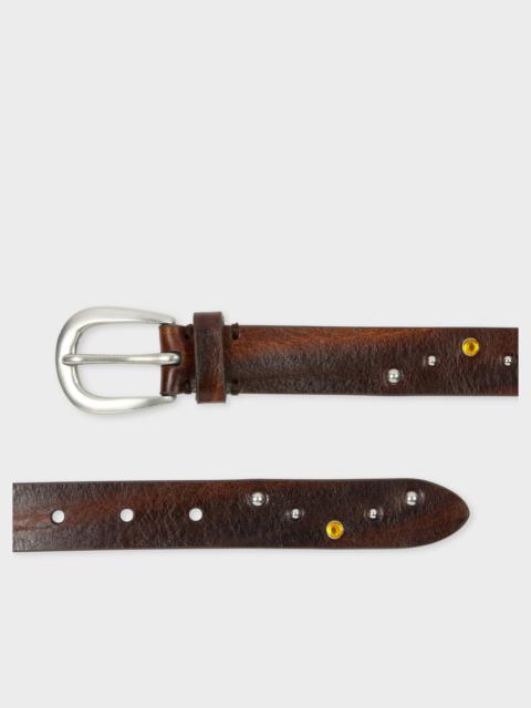 Brown Leather Studded Belt