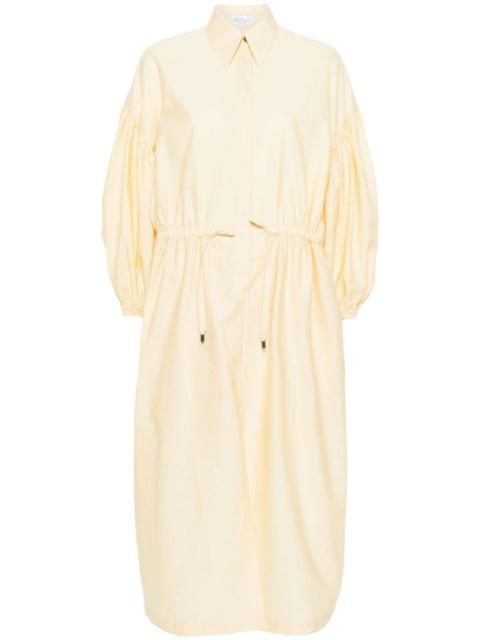 balloon-sleeve shirt maxi dress