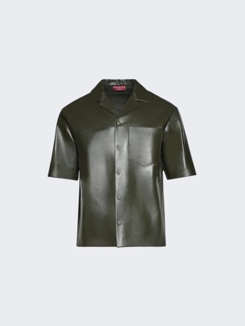 Soft Nappa Shirt Dark Green Bottle