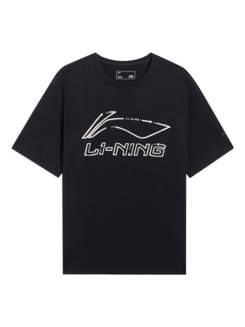 Li-Ning Classic Logo T-shirt 'Black White' AHSSA51-1