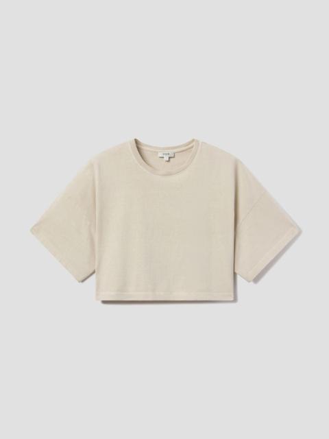 ARLI OVERSIZED CROPPED TEE IN BROWN RICE