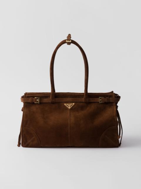 Large suede handbag
