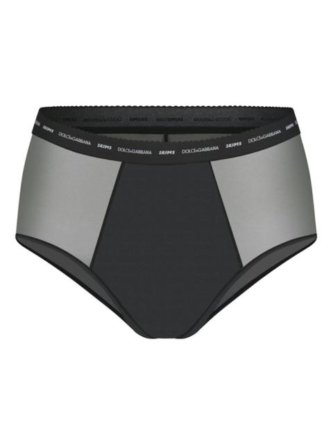 SKIMS x Dolce&Gabbana Ultra Fine Mesh High-Waisted Brief Onyx
