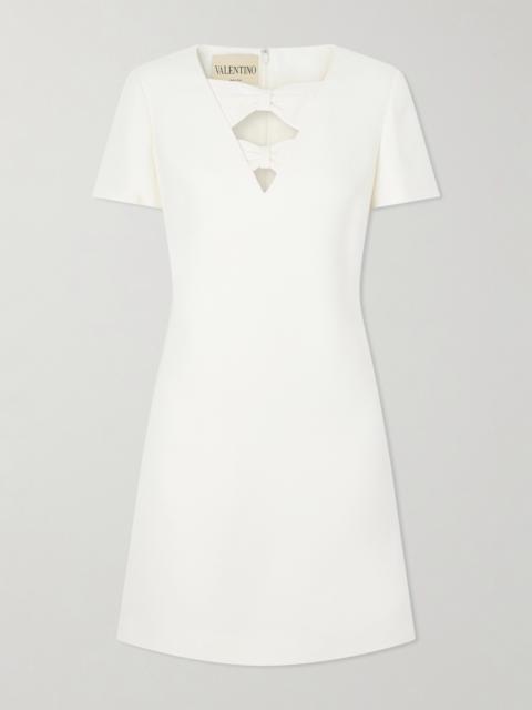 Bow-detailed Wool And Silk-blend Crepe Mini Dress