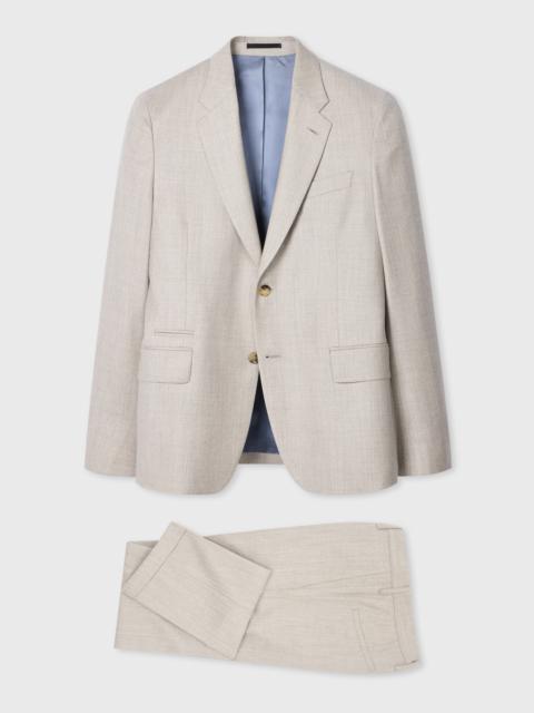 Beige Overdyed Wool-Cashmere Flannel Suit