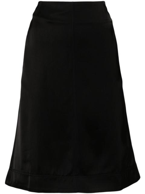 panelled satin midi skirt