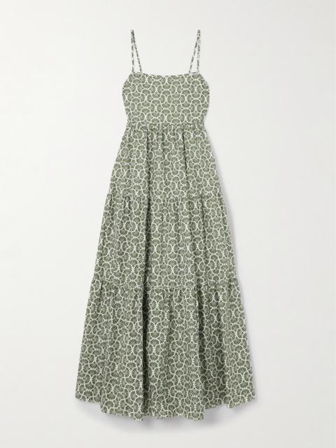 Tiered Floral-print Organic Cotton Maxi Dress