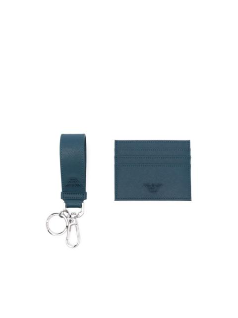 embossed-logo keyring cardholder