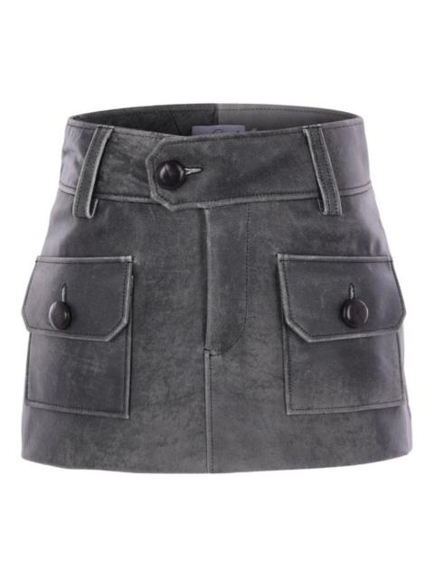 pocket button mini skirt