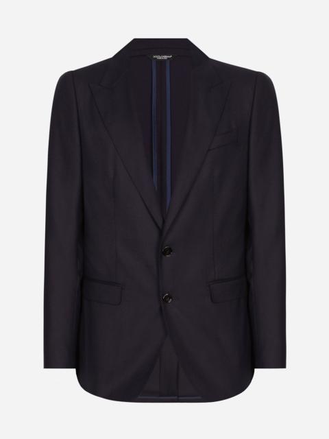 Single-breasted flannel Taormina-fit jacket