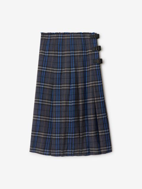 Check Wool Midi Kilt
