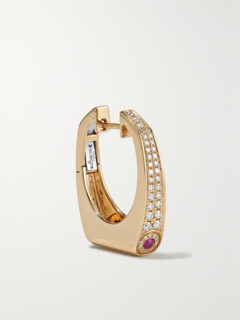 Grace 14-karat gold diamond single earring Gold