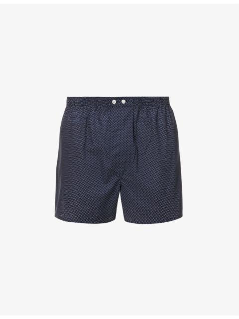 Plaza polka dot-pattern classic-fit cotton boxer briefs