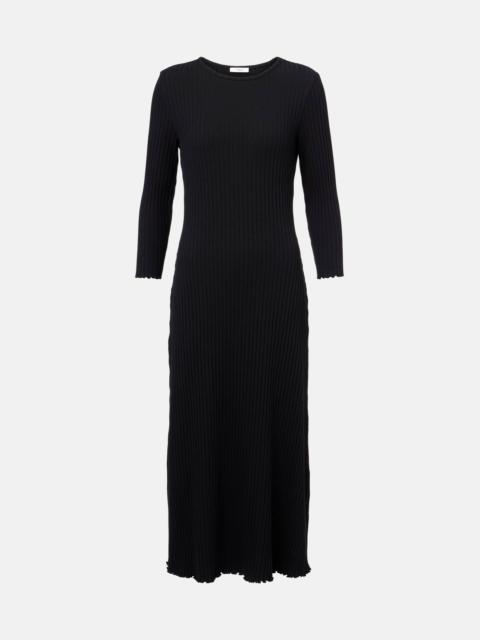 Ribbed-knit cotton-blend maxi dress