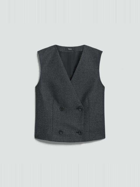 Shrunken Double-Breasted Vest in Sleek Flannel