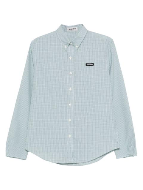 check-pattern buttoned shirt