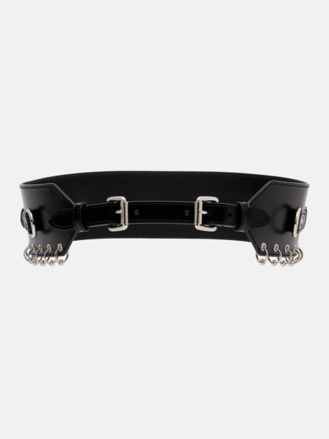 Embellished leather belt