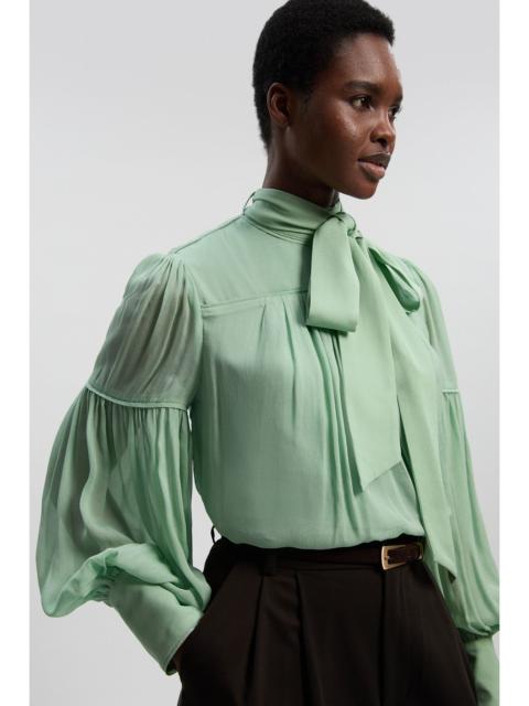 Viscose Georgette Balloon Sleeve Woven Blouse