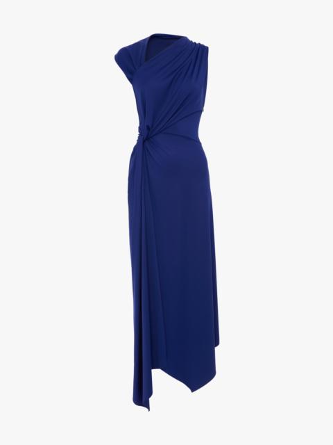 Cap Sleeve Midi Dress In Bright Indigo