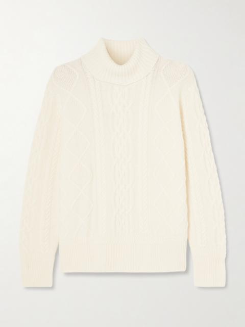 Patrizia Cable-knit Cashmere Turtleneck Sweater