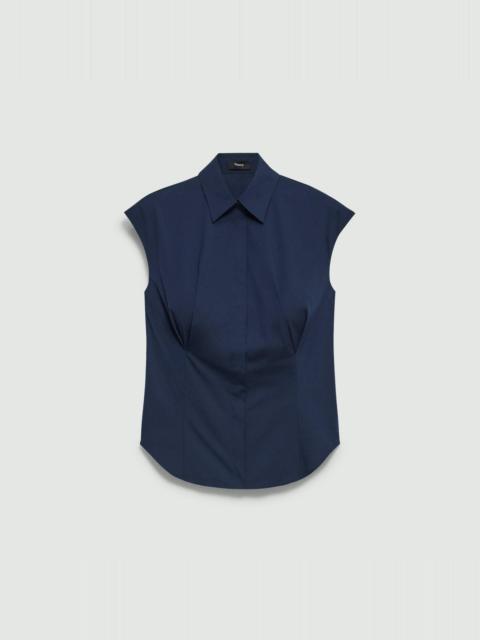 Cinched Cap Sleeve Shirt in Good Cotton