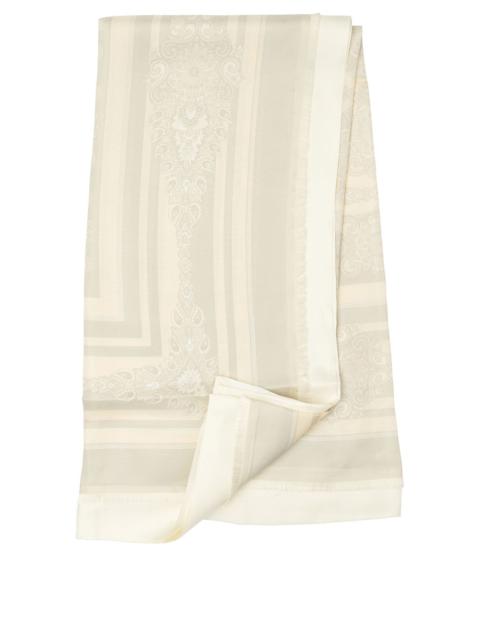 Printed Silk Scarf Scarves White