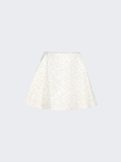 Sequin Boucle A-line Mini Skirt White