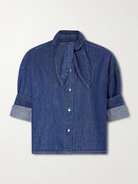 Tie-detailed Denim Shirt