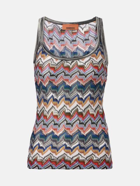 Zigzag lamé tank top