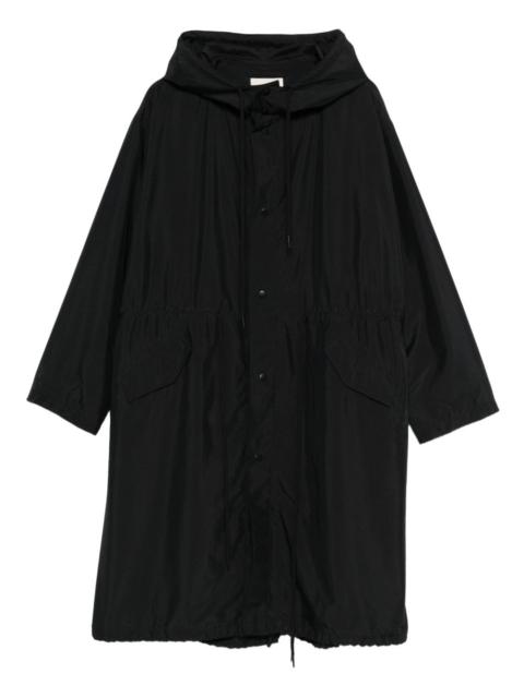 hooded drawstring coat