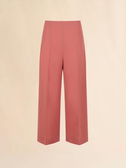 PINK WOOL CROPPED TROUSERS