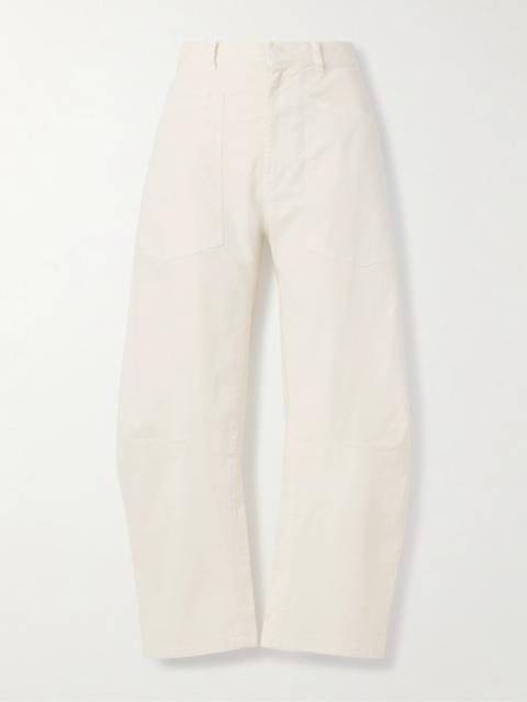 Shon Cotton-blend Twill Barrel-leg Pants