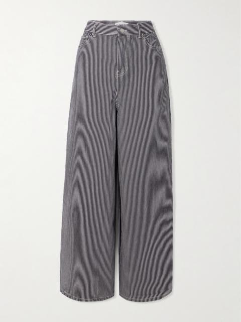 Sasha Striped High-rise Wide-leg Jeans