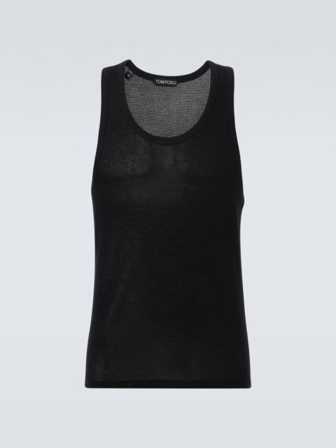 Semi-sheer cotton tank top