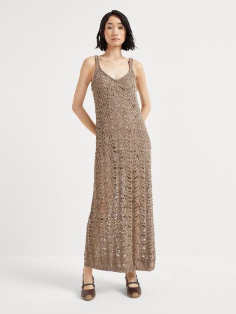 Foliage lace knit dress in linen and silk Diamond yarn