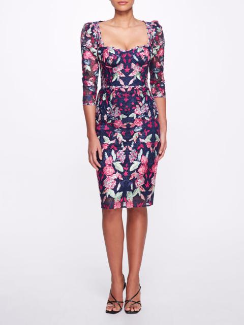 EMBROIDERED TULLE COCKTAIL DRESS