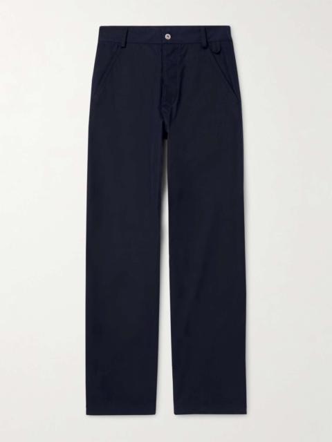 Straight-Leg Cotton-Twill Trousers