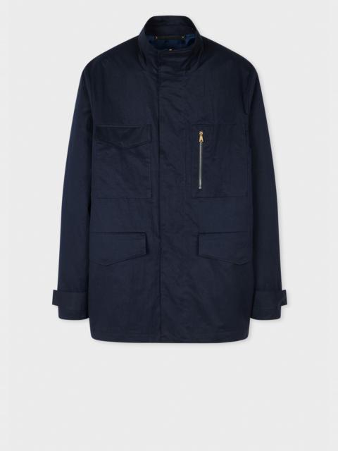 Navy Nylon-Blend Water Resistant Field Jacket