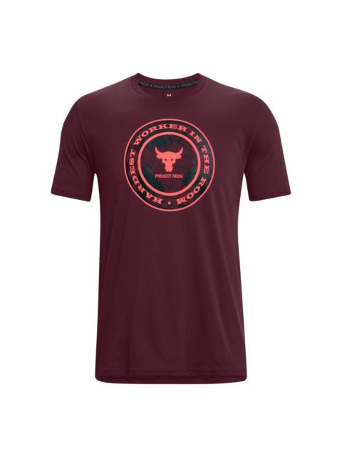 Under Armour Project Rock Globe T-shirt 'Burgundy' 1373746-600