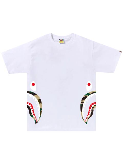 BAPE 1st Camo Side Shark Tee 'White/Green'