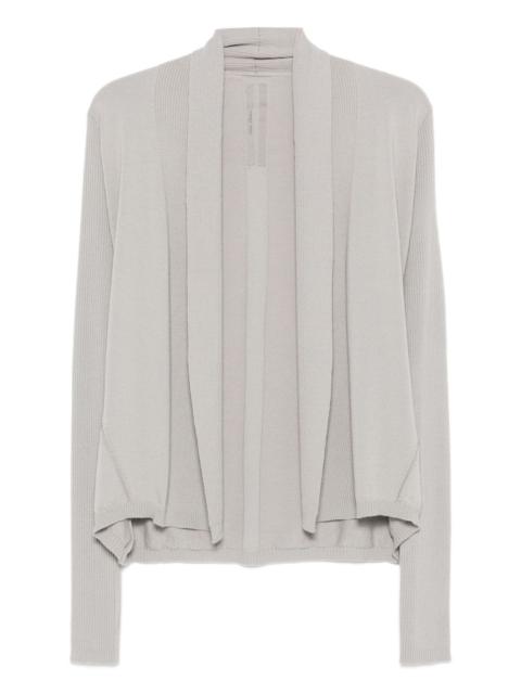 ribbed open-front cardigan