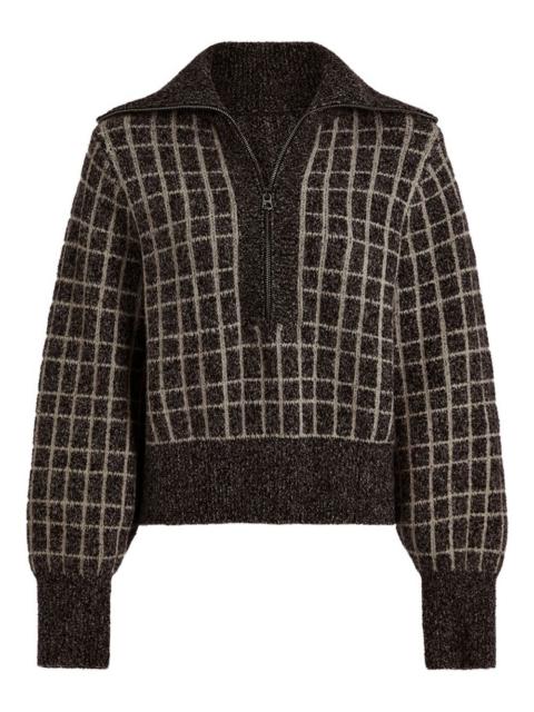 Furley half-zip checked-pattern sweater