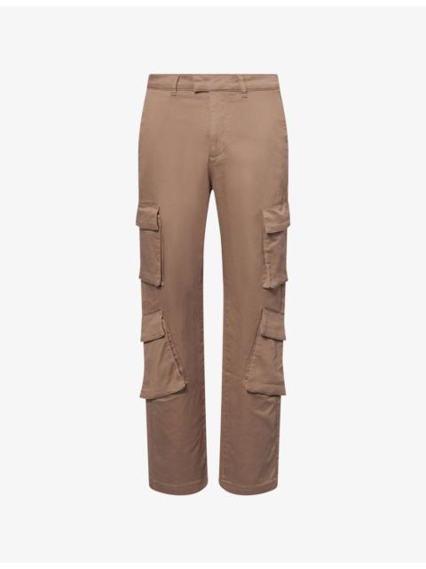 Cargo Straight-Leg Stretch-Cotton Trousers