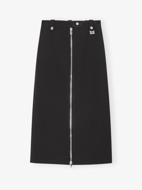 BLACK BONDED CREPE SKIRT