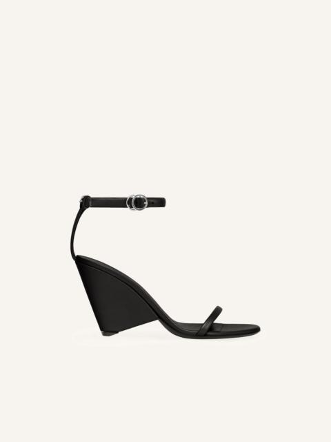 OBLIQUE LEATHER SANDALS